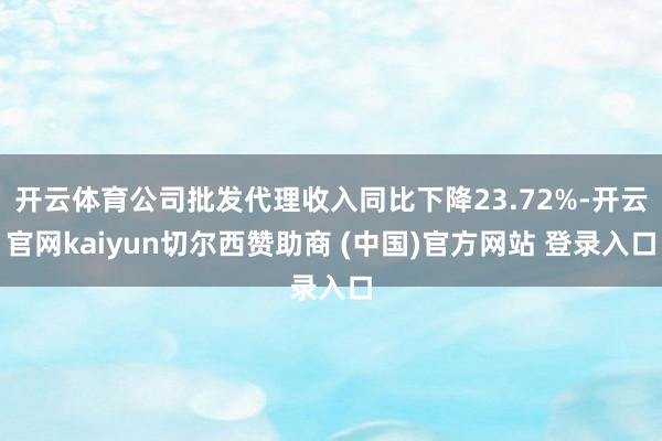 开云体育公司批发代理收入同比下降23.72%-开云官网kaiyun切尔西赞助商 (中国)官方网站 登录入口