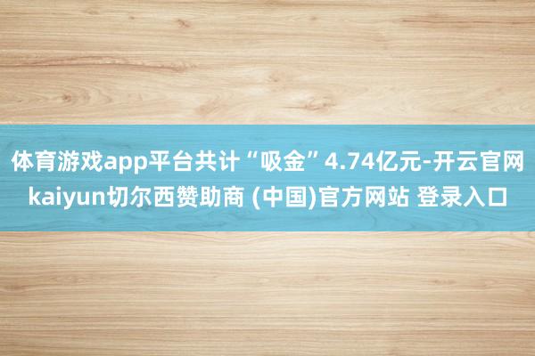 体育游戏app平台共计“吸金”4.74亿元-开云官网kaiyun切尔西赞助商 (中国)官方网站 登录入口