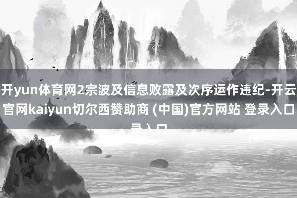 开yun体育网2宗波及信息败露及次序运作违纪-开云官网kaiyun切尔西赞助商 (中国)官方网站 登录入口