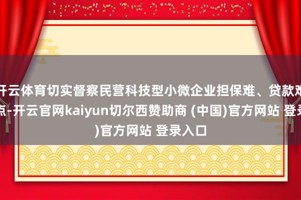 开云体育切实督察民营科技型小微企业担保难、贷款难的痛点-开云官网kaiyun切尔西赞助商 (中国)官方网站 登录入口