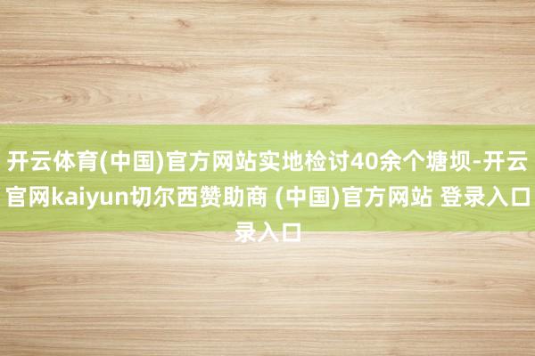 开云体育(中国)官方网站实地检讨40余个塘坝-开云官网kaiyun切尔西赞助商 (中国)官方网站 登录入口
